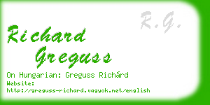 richard greguss business card