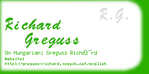 richard greguss business card